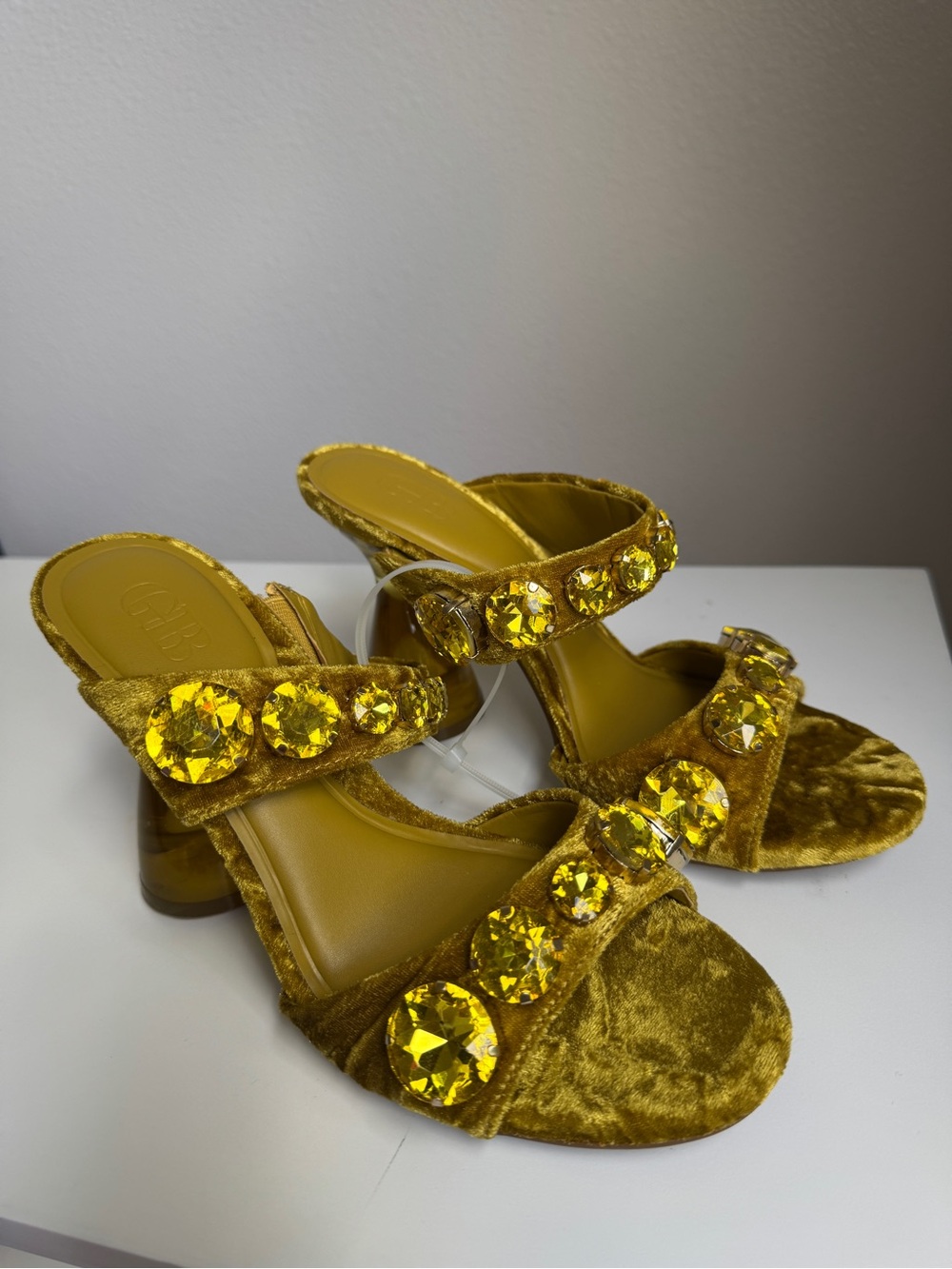 NWT Gianni Bini News-Flash Velvet Jewel Ornament Dress Slide Sandals Sz 6,5 - Picture 13 of 13